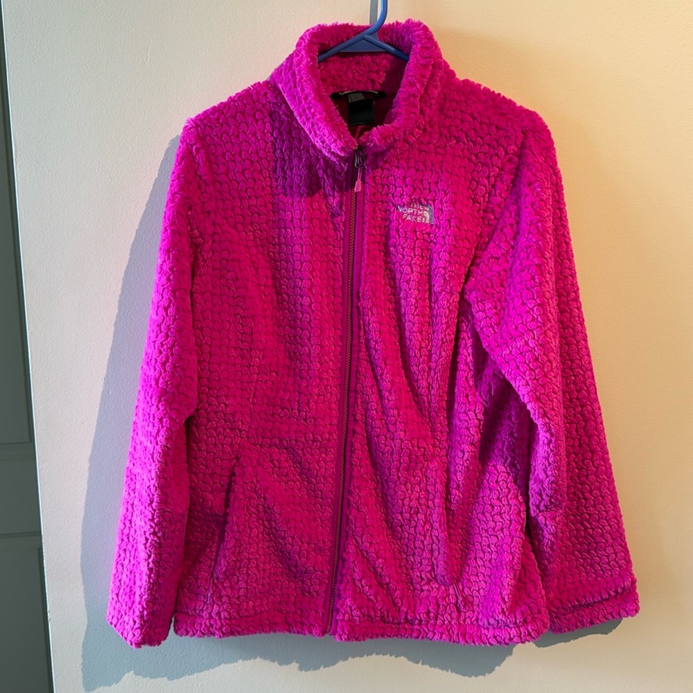WOMENS NORTHFACE ZIP UP FUZZY SOFT JACKET SIZE MEDIUM